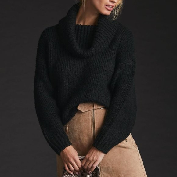 Anthropologie Pilcro Turtleneck Sweater Black Large - Picture 1 of 9